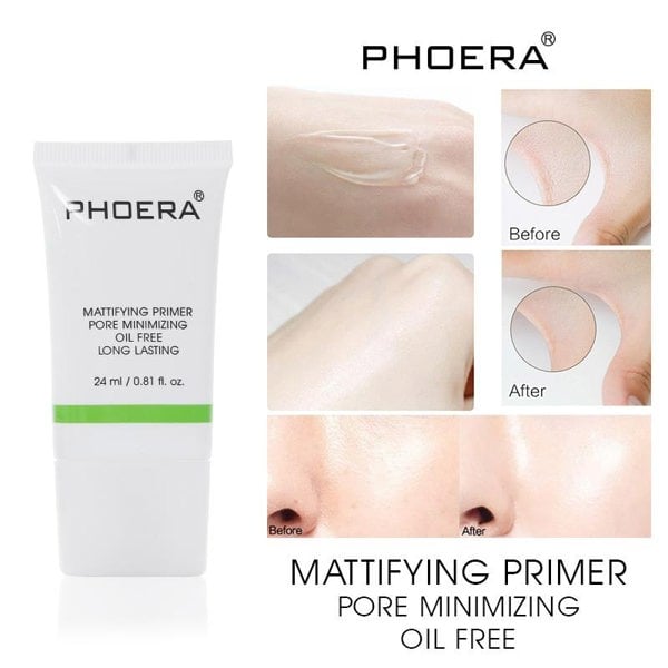 Phoera Mattifying Primer Pore Minimising Oil-Free Long Lasting Matte Finish Primer - 24ml