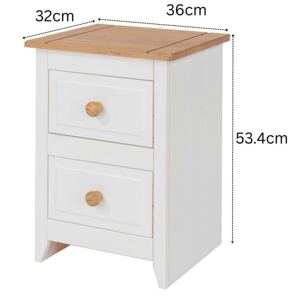 Core Products Set of 2 Capri 2-Drawer Petite Bedside Cabinets