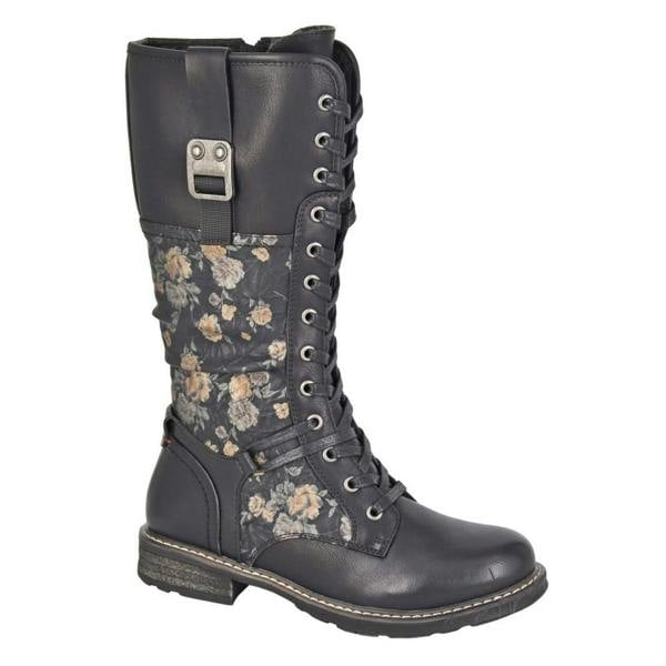 Cipriata Womens/Ladies Floral Calf Boots - Black - 