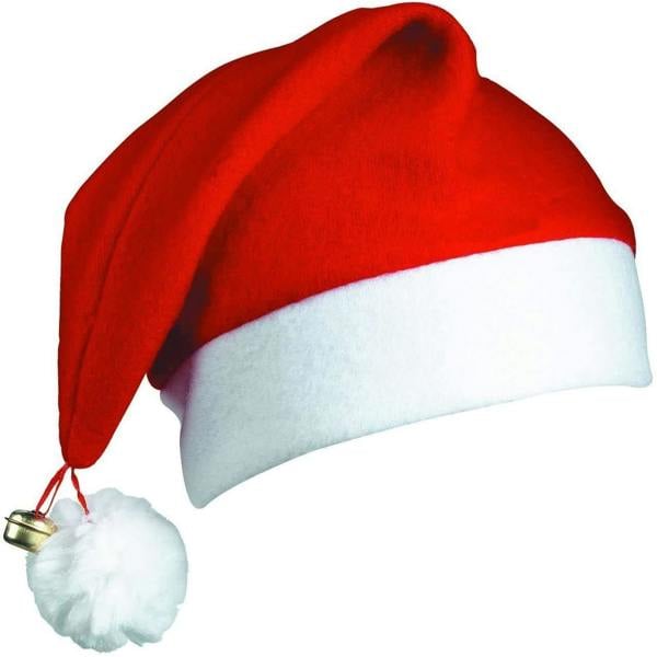 12 Pack Red Santa Hats with Bell for Christmas Parties, Fancy Dress and Seasonal Celebrations image 1