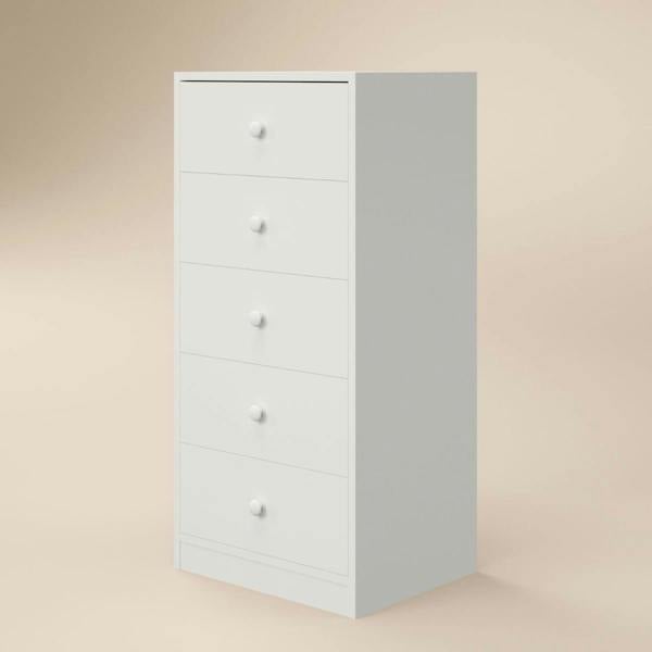 Flair Wizard Chest of 5 Drawers White