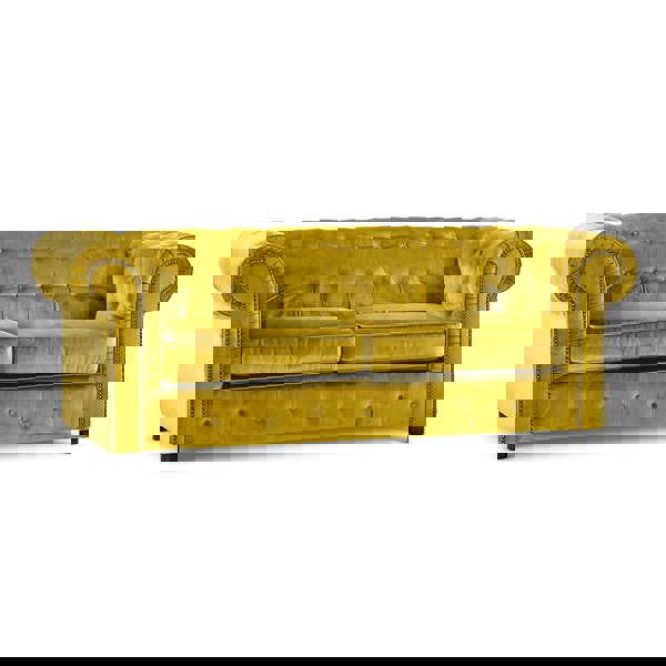 Furnishings For Less Ashbourne Chesterfield Plush Velvet Fabric Sofa Suite