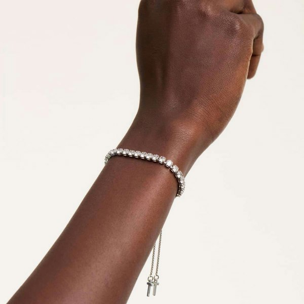 Ted Baker MELRAH Silver Tone Icon Crystal Slider Bracelet TBJ2968-01-02