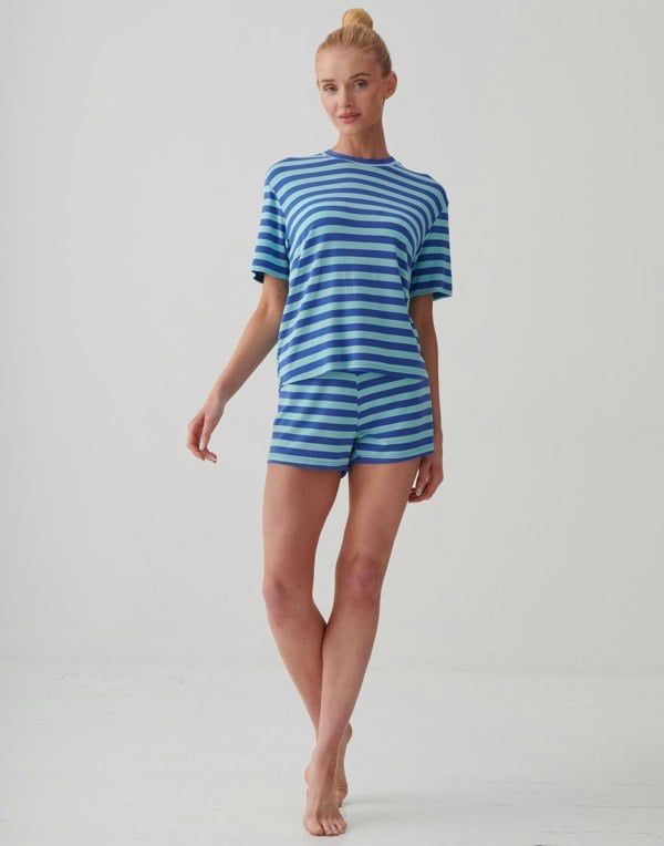 British Boxers Women's Bamboo Short Pyjama Set - Crystal Blue