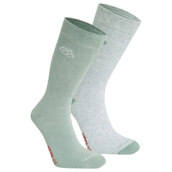 Craghoppers Unisex Adult Insect Repellent Socks (Pack of 2) - Soft Grey Marl/Lichen Green