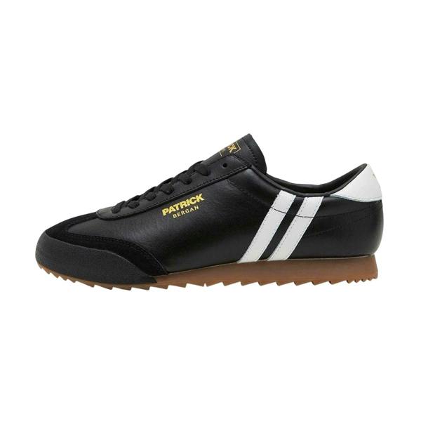 Patrick Mens Bergan Leather Trainers - Black/White - 
