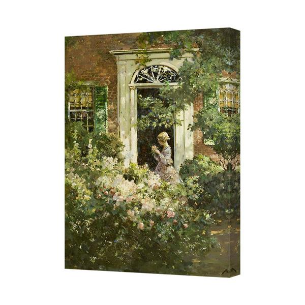 Benjamin Tate Design Canvas Wall Art Garden Handcrafted In UK With Gallery Deep Wooden Frame And Easy Hanging Brackets For Modern Decor