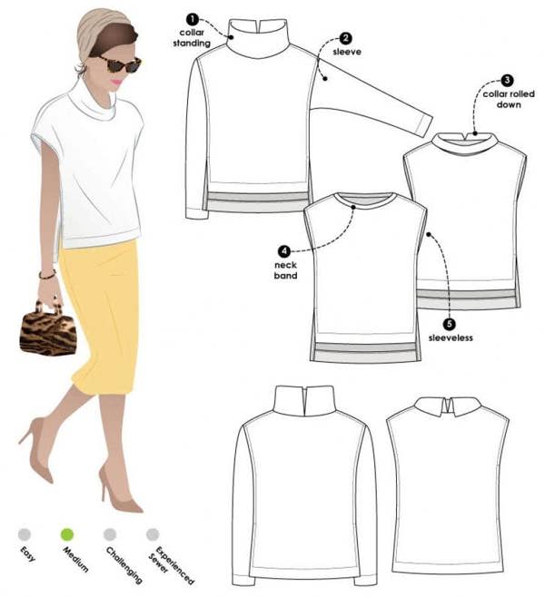 Style Arc Sewing Pattern Esme Top - Tops for Women - Intermediate