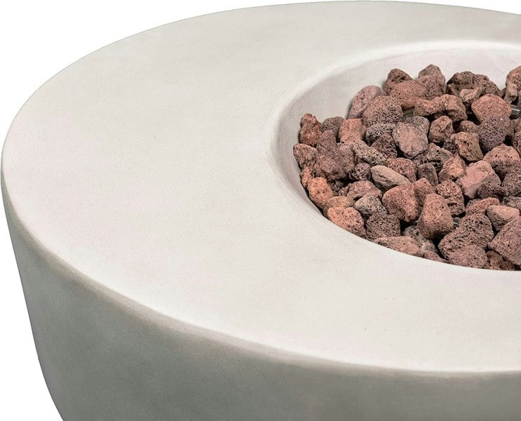 MDA Designs ECHO Light Grey Lavish Garden & Patio Gas Fire Pit with Eco-Stone Finish