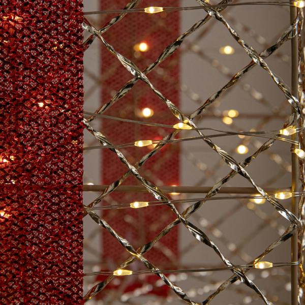 Samuel Alexander 96cm Gold Light Up Christmas Parcel Stack with 500 Warm White LEDs & Timer