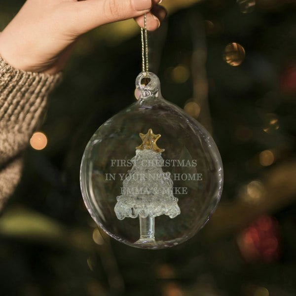 Personalised Memento Company Personalised Glass Christmas Tree Bauble