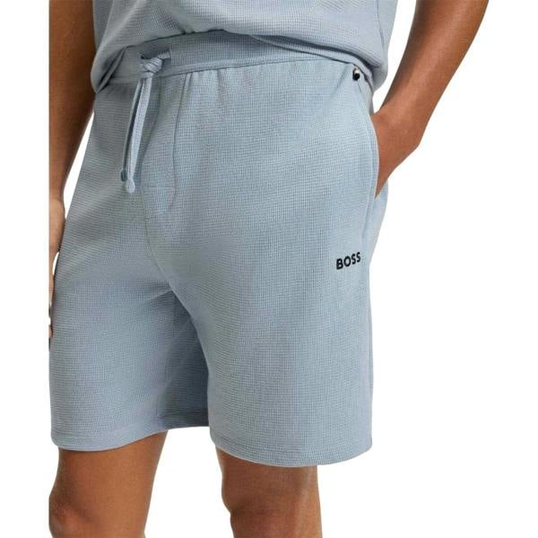 Boss Mens Waffle Pyjama Shorts - Blue - 