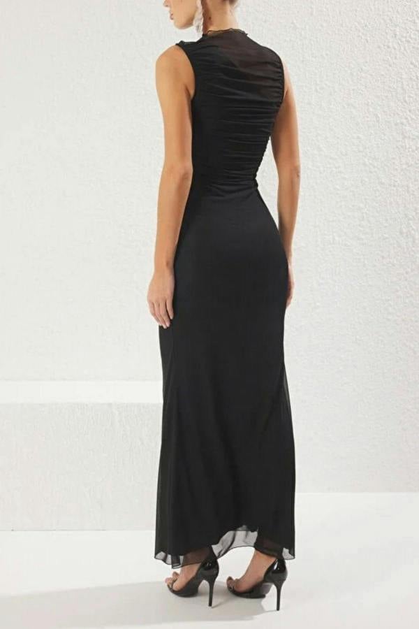 WOVCOR Tulle Knit Evening Dress
