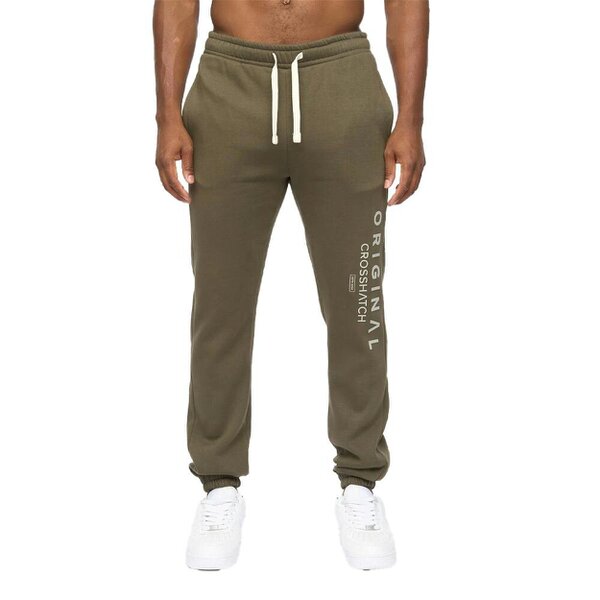 Crosshatch Mens Jamals Jogging Bottoms - Dark Olive