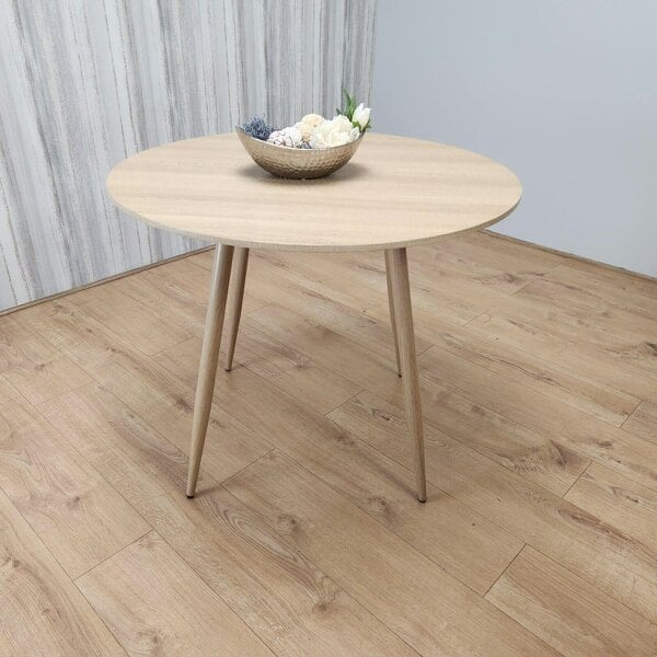 Kosy Koala Dining Table Beige Wood Kitchen Place for 4 Seats, Dining Table Only (Beige H 75 x L 90 x W 90 cm)