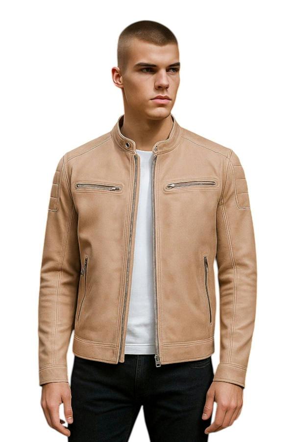 Infinity Leather Men's Modern Classic Leather Quilted Biker Jacket - Derry