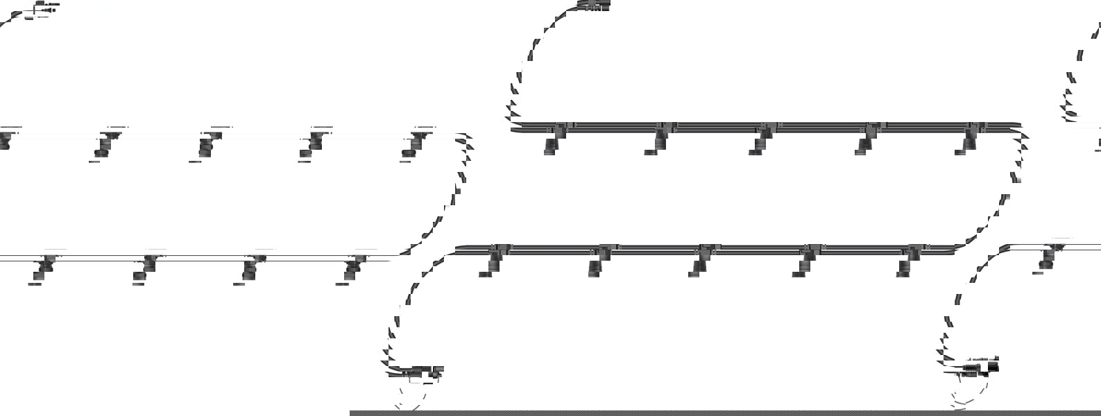 Eagle Connect E27 ES Screw Festoon Black Rubber IP65 5m 10 Lamp