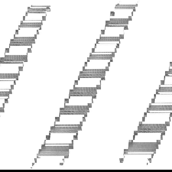 Monstershop Adjustable 9 Section Galvanised Staircase - 600mm Wide