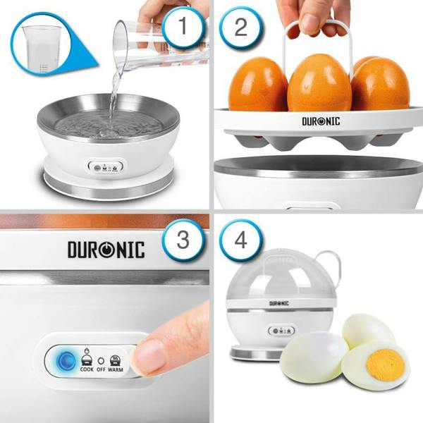 Duronic Electric Egg Boiler EB27 WE Steamer for Eggs 400W Automatic Egg Boiler Electronic Omelette Maker Poacher for 7 Soft, Medium & Hard Boiled Eggs