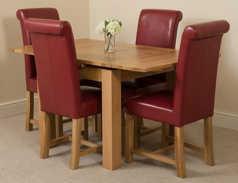 That's Furniture Richmond Small Extending Oak Dining Set with Washington Leather Chairs