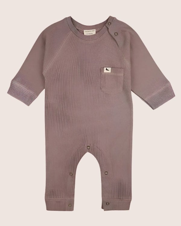 organic cotton Brown Rib Romper - image 1