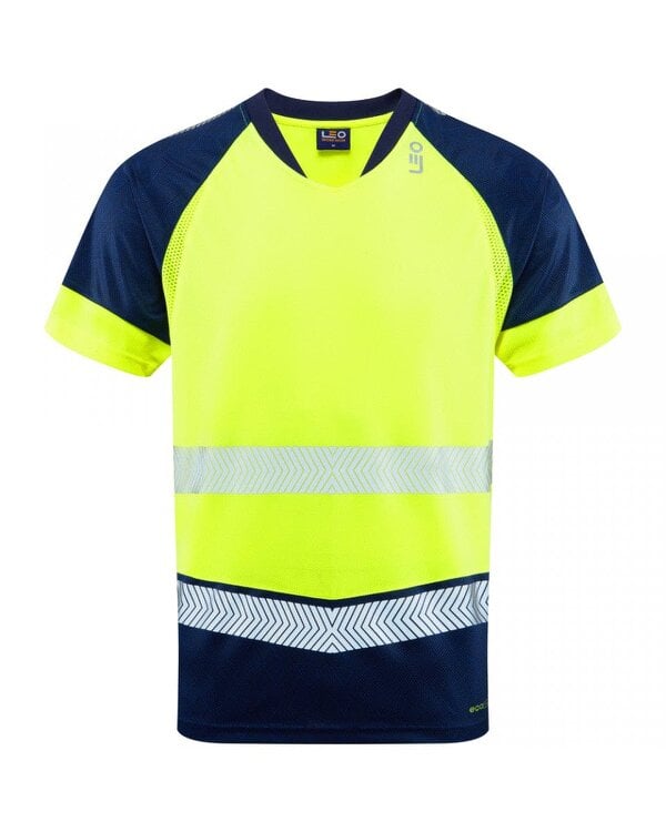 Leo Workwear Forda Dual Colour T-Shirt - Yellow / Navy