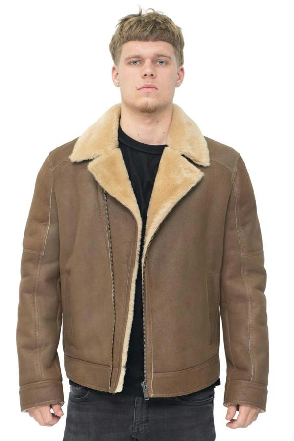 Infinity Leather Mens Sheepskin Leather Biker Jacket-Horwich