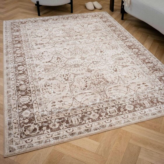 The Rugs Montana Bordered Beige Rug | 4070