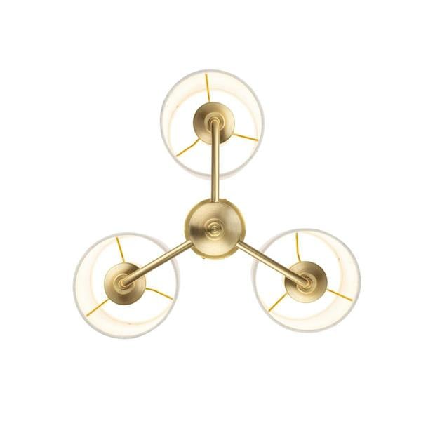 COSYLYTE Winston 3 Light Faux Linen Drum Shade Ceiling Light