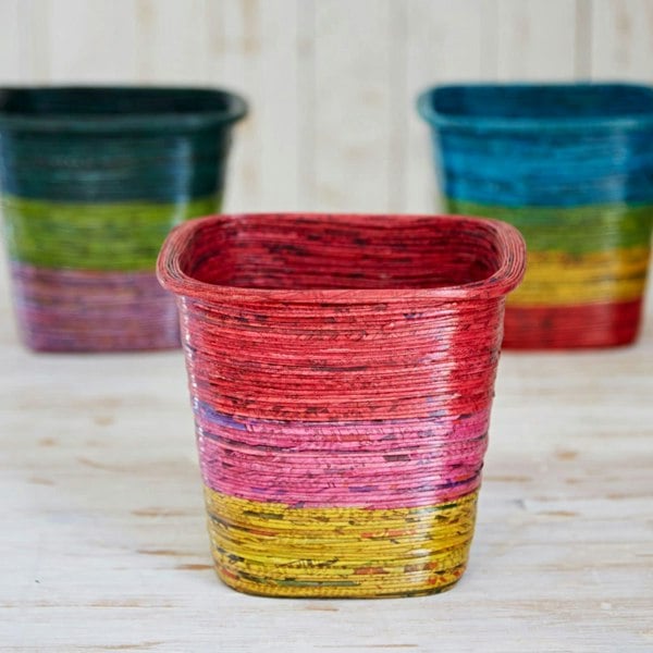 Paper High Recycled Newspaper Waste Paper Basket