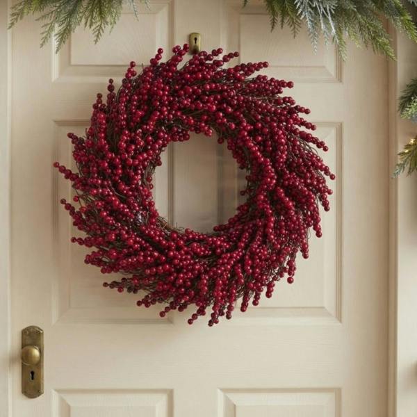 Garden Greatness Large Artificial Festive Red Berry Wreath