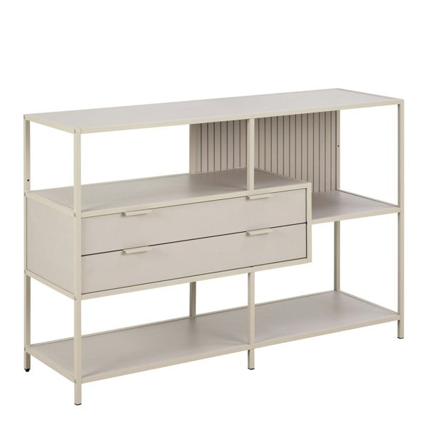 Furniture To Go Seaford Grey Storage Unit with 2 Drawers and 3 Shelves