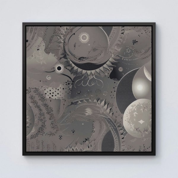 Warren Reed Abstract Moon Shapes Framed Canvas