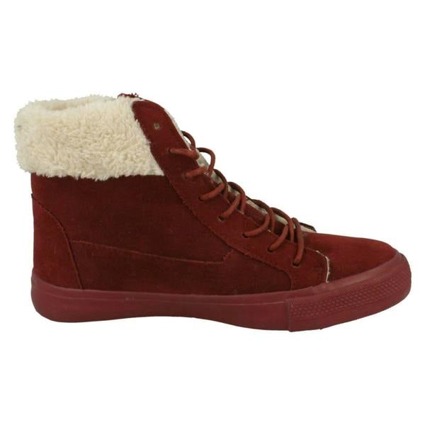 Spot On Girls Spot On Casual Suedette Ankle Boots with Faux Fur Lining