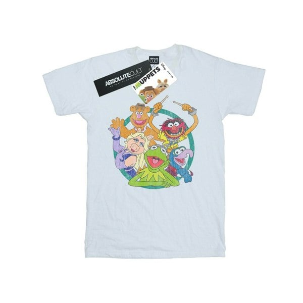 Disney Mens The Muppets Group Circle T-Shirt - White