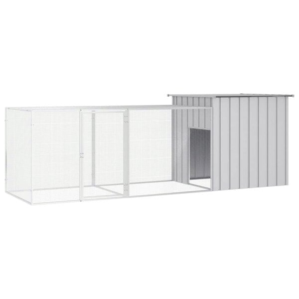 Berkfield Chicken Cage Grey 300x91x100 cm Galvanised Steel