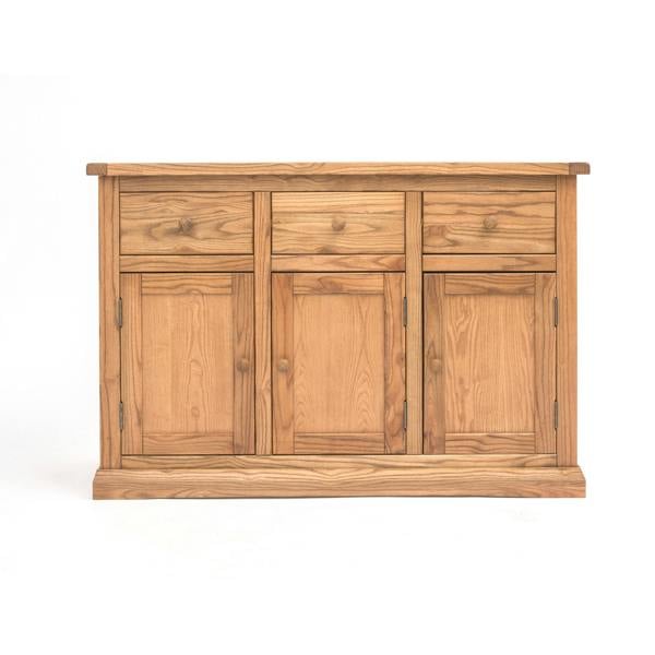 Salerno Light Wood 3 Drawer 3 Door Sideboard Wood Knob