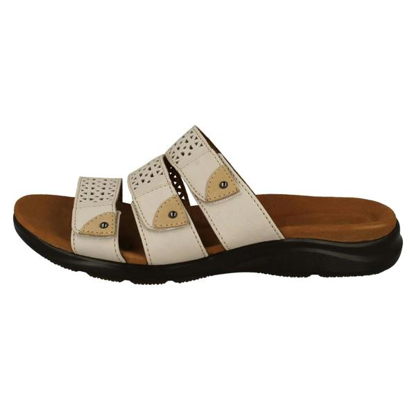 Clarks Ladies Clarks Laser Detailed Adjustable Strap Mule Sandals Kitly Walk