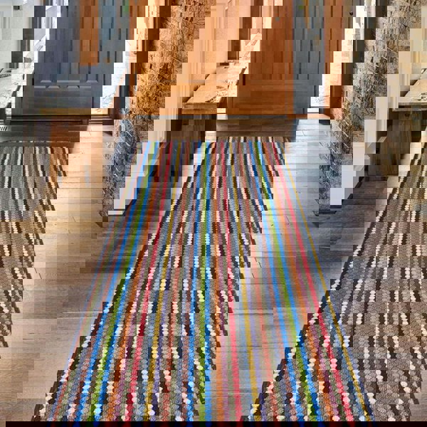 Washable Designer Mats Stripe Design in Multicolour