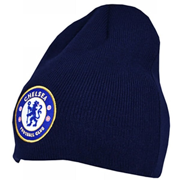 Chelsea FC Official Adults Unisex Knitted Hat - Navy