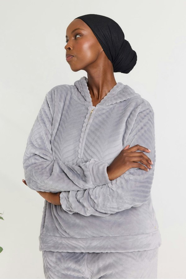 Cosy Chevron Lounge Suit in Shale Grey - Loungewear