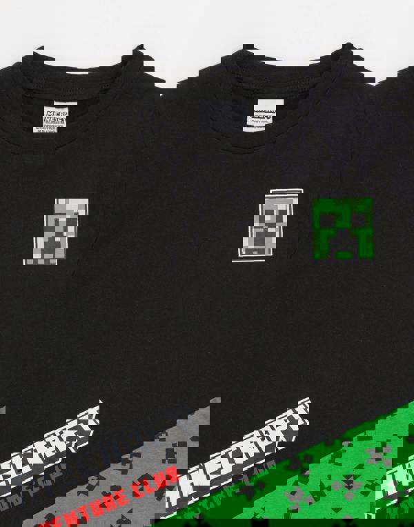 Minecraft Boys Black Creeper Short Sleeved T-Shirt