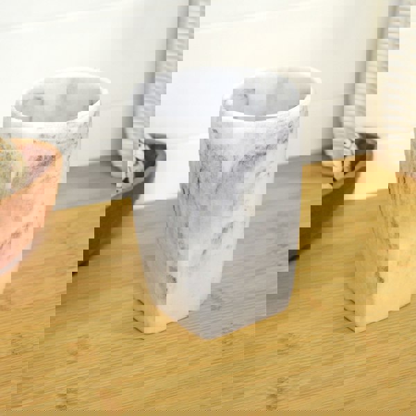 Showerdrape Octavia White Marble & Chrome Tumbler