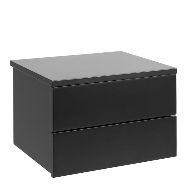 Furniture To Go Avignon Bedside Table with 2 Drawers in Black