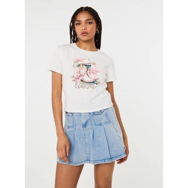 Pink Vanilla Cowboy Boot Embellished T-Shirt