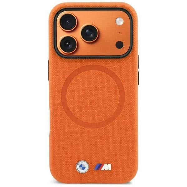 BMW M Series FW Metal Logo Case with MagSafe for iPhone 17 Pro Max 6.9" Orange - BMHMP17X25PFWSMO