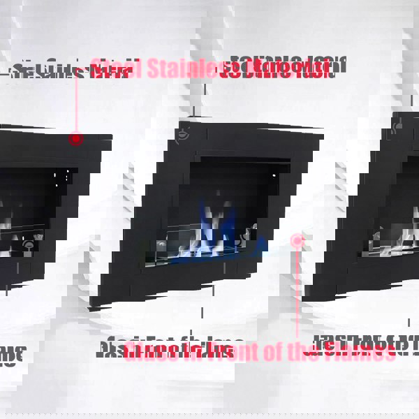 43'' W Surface Wall Mounted Bio-Ethanol Fireplace Black Fireplaces Living and Home