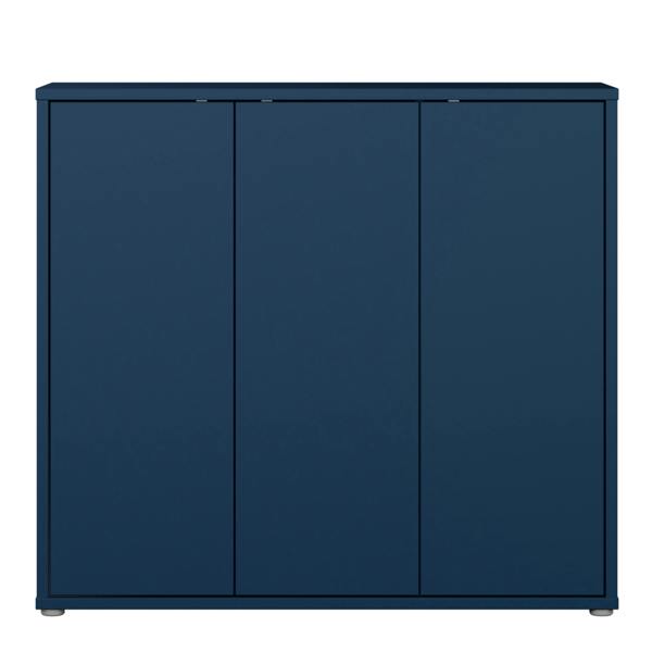 Furniture To Go Alice Springs Shoe Cabinet with 3 Doors Push-to-Open in Night Blue