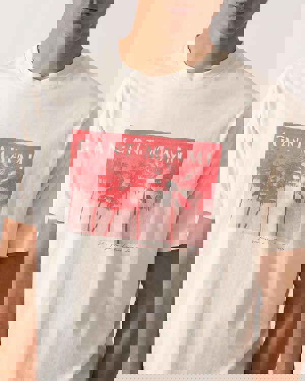 GANT Mens Graphic T-Shirt - 130 Cream - CHO - Designer Mens T-Shirts & Tops