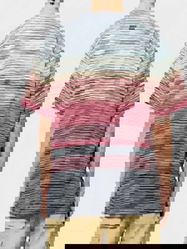 Missoni Space Dye Cotton T Shirt Blue Red - Mens